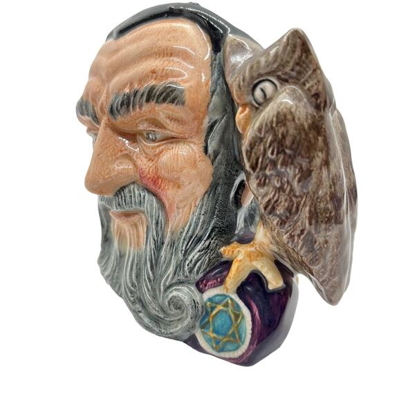 Merlin 4" Toby Jug Character Mug Miniature D.6536 Vintage 1959 Royal Doulton - Picture 2 of 15